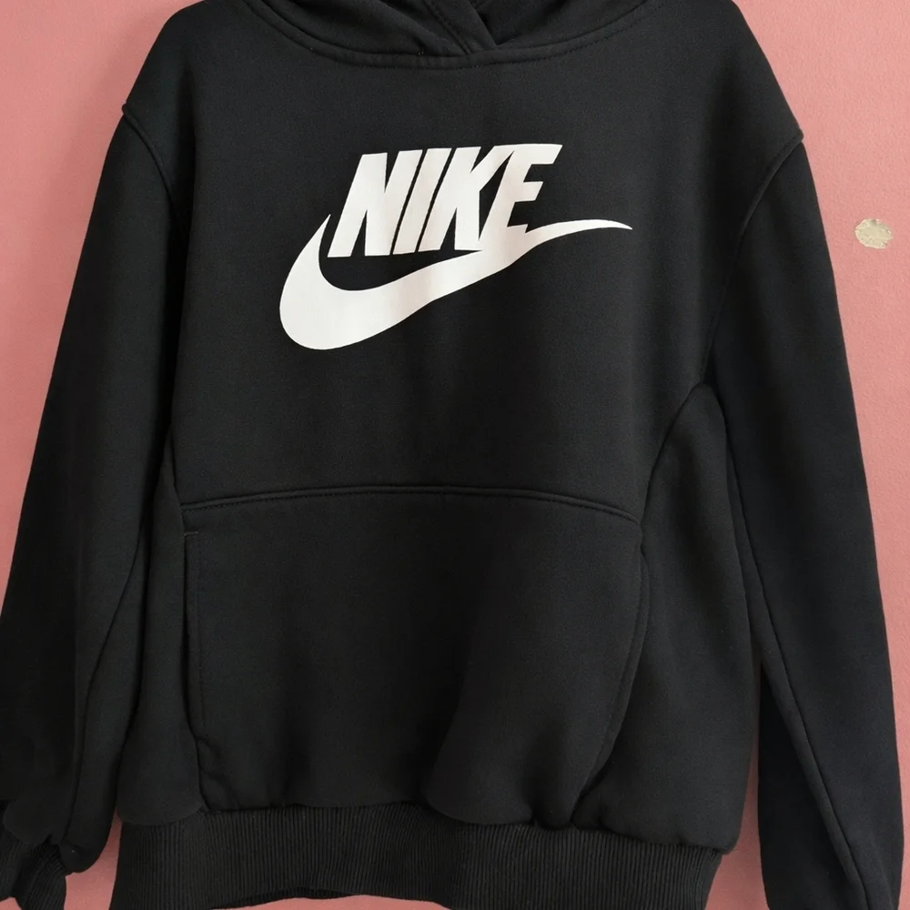 Nike Black Hoodie with White Swoosh Logo